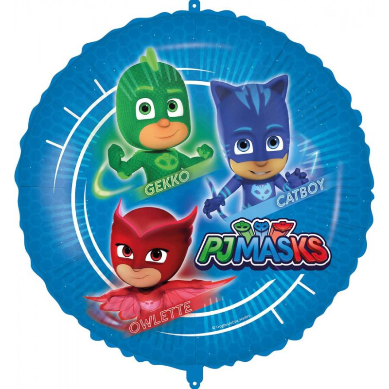 Pallone mylar PJ MASKS pigiamini Catboy, Geko e gufetta 43cm - gonfiabile a elio