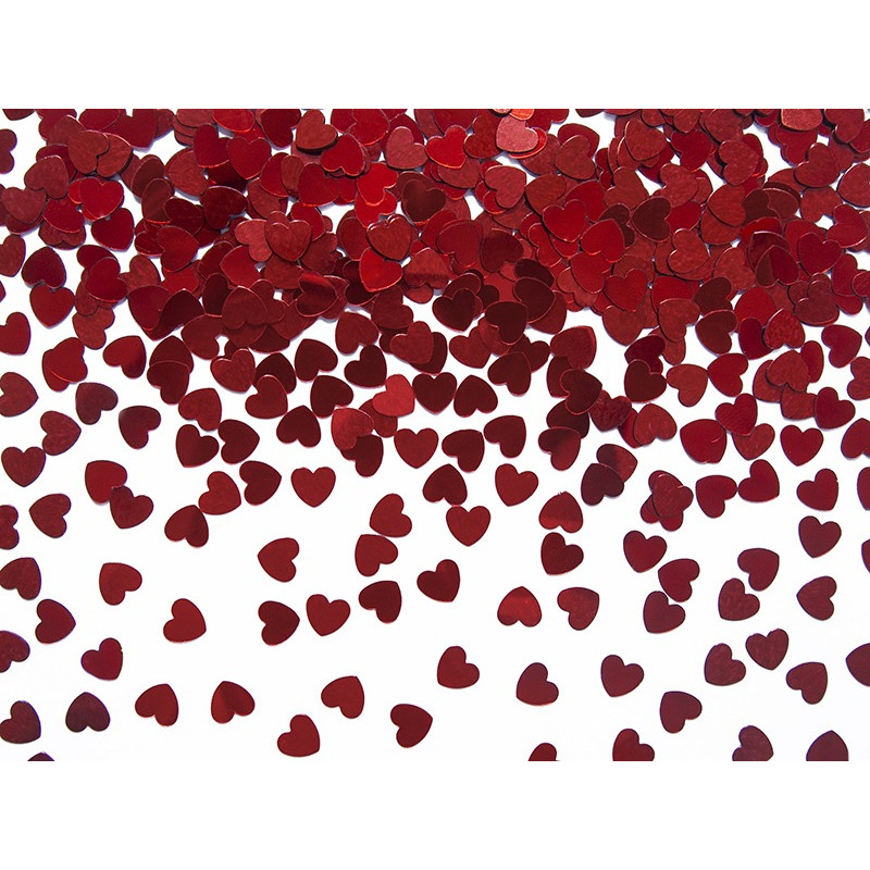 Confetti - Coriandoli da tavola sagomati a forma di CUORE ROSSO 5mm - 30gr