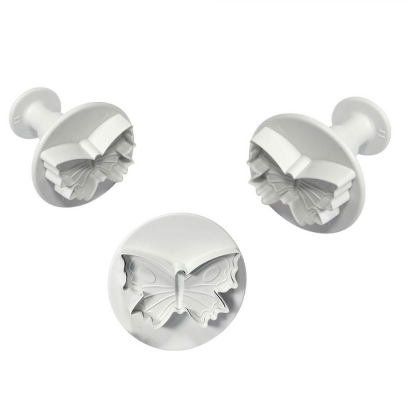 3 TAGLIAPASTA ad espulsione FARFALLA farfallina - per biscotti o dolci