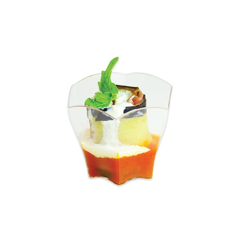 12pz Coppette esagonali - Finger Food in plastica trasparente - 6x4,5cm
