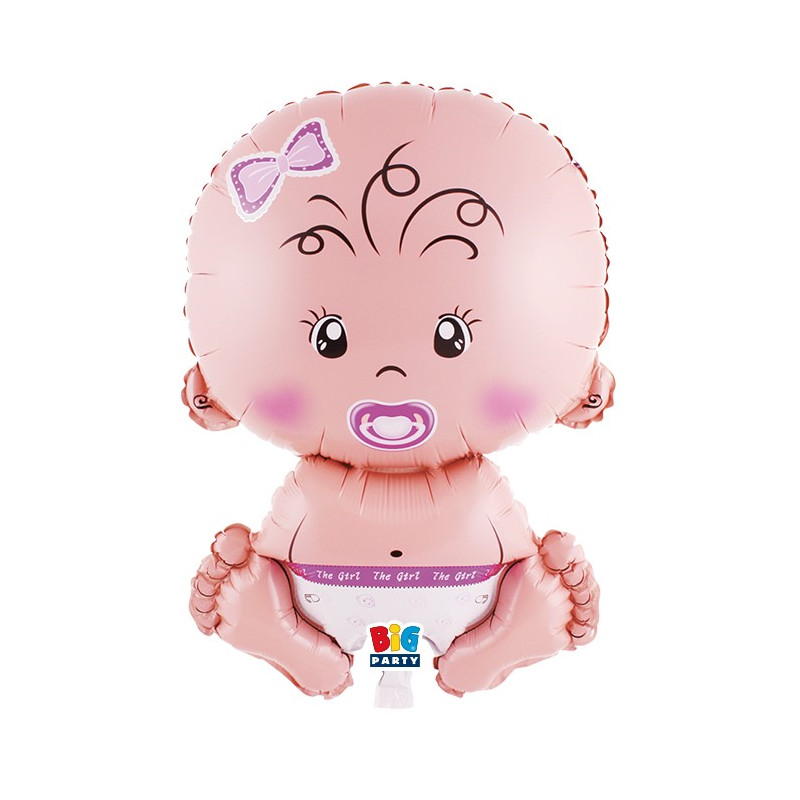 Pallone a forma di BAMBINA BABY benvenuta rosa Nascita Bimba - 43x82cm
