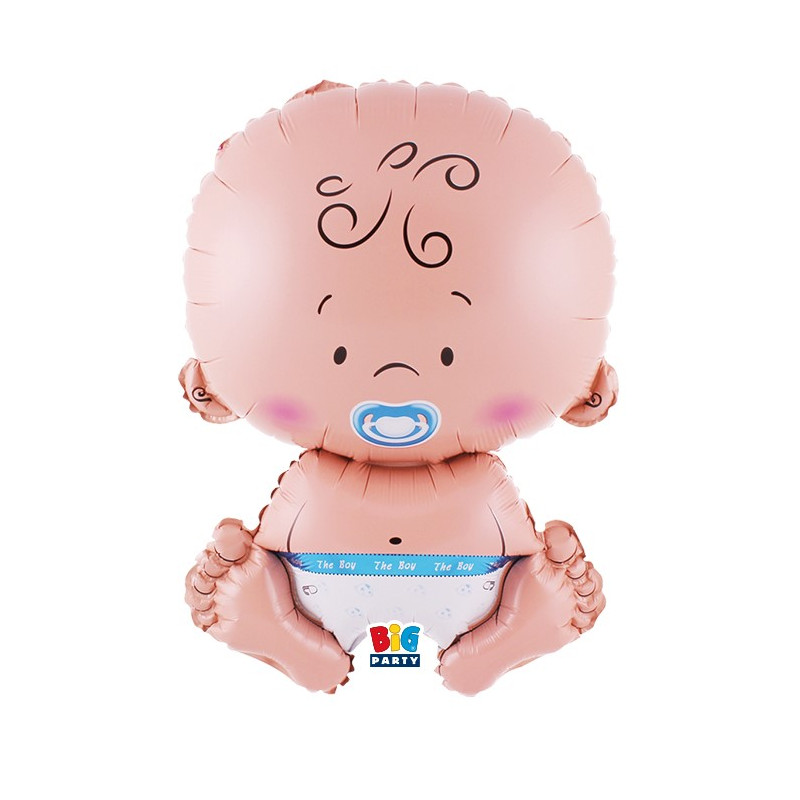 Pallone a forma di BAMBINO BABY benvenuto celeste Nascita Bimbo - 43x82cm