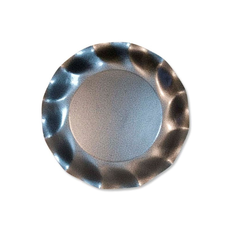 10 Piatti grigio CANNA DI FUCILE in carta monouso Ø21cm - addobbo decoro tavola