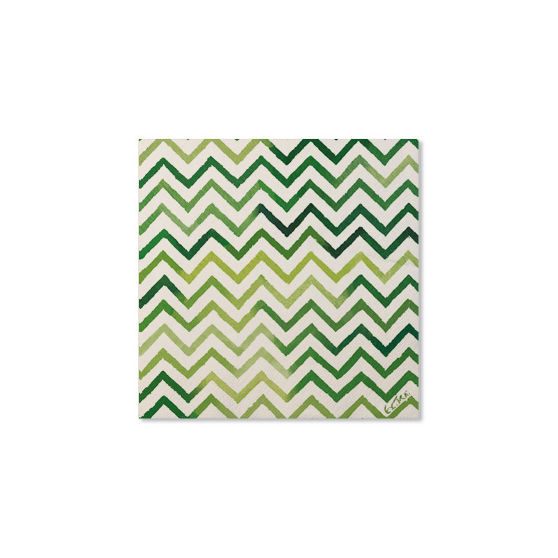 20 TOVAGLIOLI in carta CHEVRON VERDE bianco e verde - addobbo decoro tavola