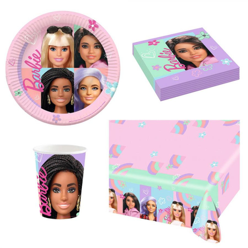 Coordinato festa Bambola BARBIE bambini piatti bicchieri tovaglioli tovaglia