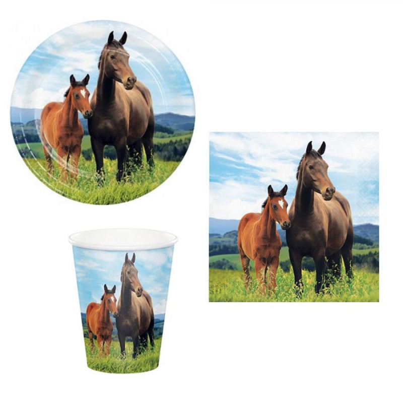Coordinato festa Cavallo e pony bambini piatti bicchieri tovaglioli