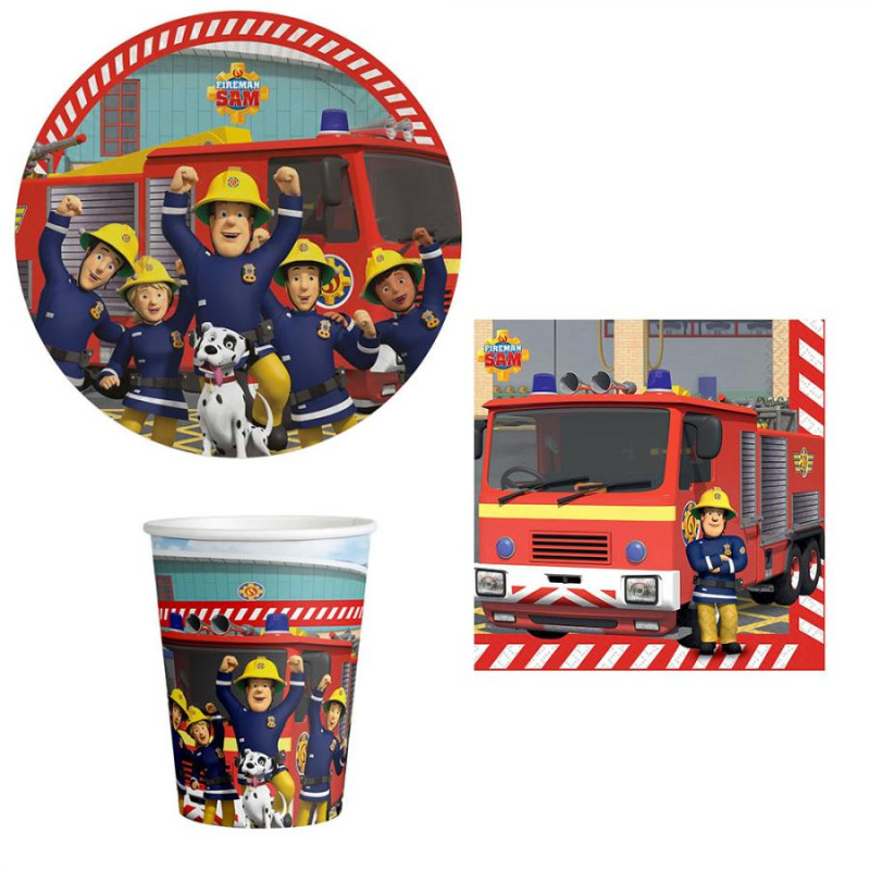 Coordinato festa Fireman SAM il pompiere bambini piatti bicchieri tovaglioli