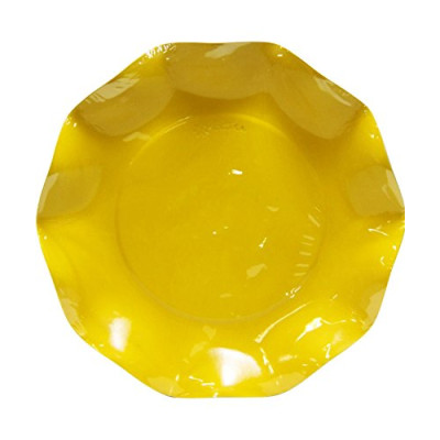 10 Piatti piccoli Ø21cm GIALLO in carta - addobbo decoro tavola