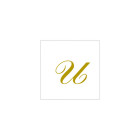 20 Tovaglioli in carta Bianchi con Lettera U oro satinato - 25x25cm - 2 veli