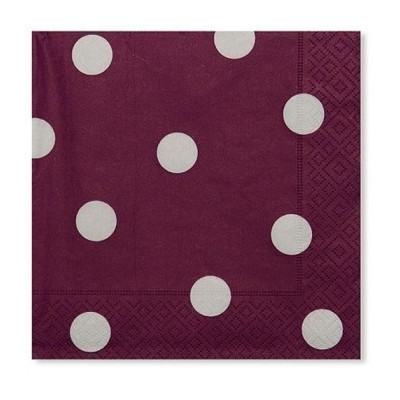 20 Tovaglioli POIS PRUGNA in carta monouso 33x33cm 3 veli - addobbo decoro tavola