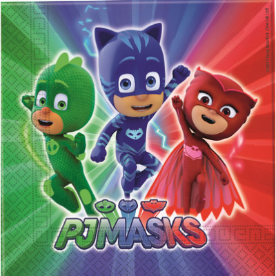 20 Tovaglioli SUPER PIGIAMINI Pj Mask - addobbo decoro tavola festa compleanno