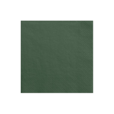 20 TOVAGLIOLI Verde scuro in carta monouso - Tovagliolo di cellulosa 3 veli