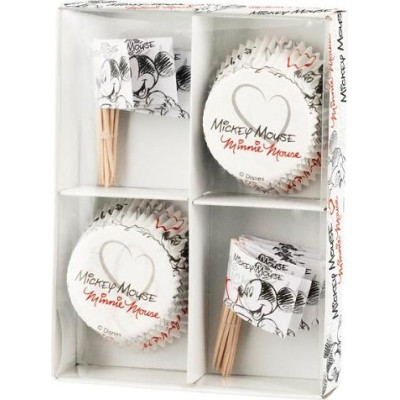 30 pirottini + 30 Picks TOPOLINO in carta forno - Cupcake, muffin - MICKEY MOUSE