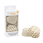 36 pirottini in carta forno GEOMETRICI ORO - Cupcake, muffin, DOLCI 5x3,2cm