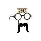 4 Occhiali in Carta 30 ANNI con baffi - idea scherzo gadget per feste compleanno