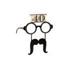 4 Occhiali in Carta 40 ANNI con baffi - idea scherzo gadget per feste compleanno