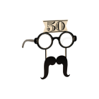 4 Occhiali in Carta 50 ANNI con baffi - idea scherzo gadget per feste compleanno