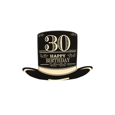 4 Sagoma CILINDRO in Carta 30 ANNI  - idea scherzo gadget per feste compleanno