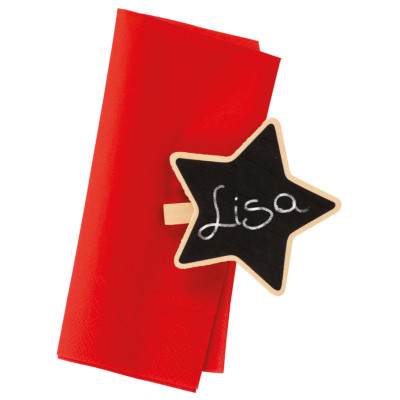 4 SEGNAPOSTO lavagnetta a forma di STELLE - idela per decoro tavola NATALE CAPODANNO