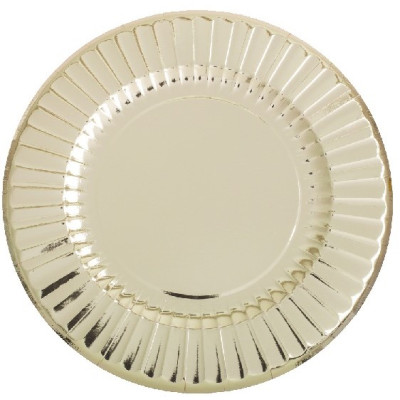 6 Sottopiatti - Piatti MAXI ORO LUCIDO  in carta monouso Ø33cm