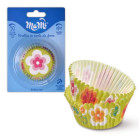 50 pirottini in carta forno Verdi con Fiori - per Cupcake, muffin, DOLCI Ø7cm