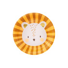 6 Piatti in cartoncino a forma di Faccia Leone Leoncino per feste bambini