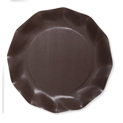 8  Piatti MARRONE in carta monouso Ø27cm - addobbo decoro tavola