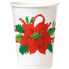 8 BICCHIERI in plastica stella di NATALE rossa - addobbo decoro tavola natalizia