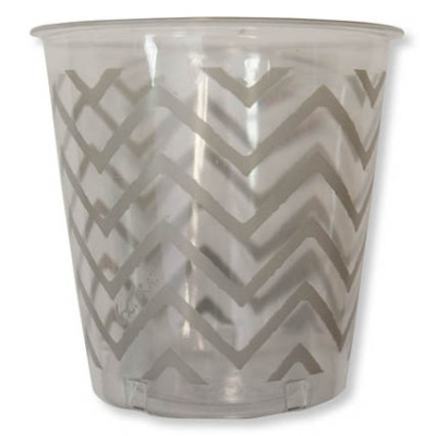 8 Bicchieri Kristall ARGENTO in plastica - CHEVRON SILVER - addobbo decoro tavola