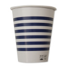 8 Bicchieri NAVY BLU bianchi con righe blu in carta - addobbo decoro tavola