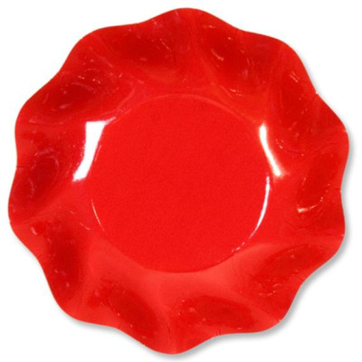 8 PIATTI fondi Ø18,5cm - Coppetta ROSSO -  in carta compostabile