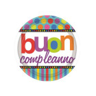 8 Piatti in carta 18cm BUON COMPLEANNO in carta - addobbo decoro tavola