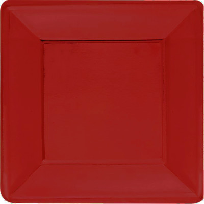 8 Piatti ROSSO in carta monouso 19x19cm - addobbo decoro tavola