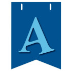 Bandiera LETTERA A in carta CELESTE - per la composizione di Festone personalizzato o composizione di NOME