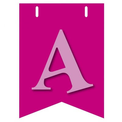Bandiera LETTERA A in carta ROSA - per la composizione di Festone personalizzato o composizione di NOME