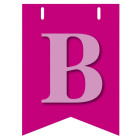 Bandiera LETTERA B in carta ROSA - per la composizione di Festone personalizzato o composizione di NOME