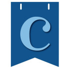 Bandiera LETTERA C in carta CELESTE - per la composizione di Festone personalizzato o composizione di NOME