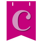Bandiera LETTERA C in carta ROSA - per la composizione di Festone personalizzato o composizione di NOME