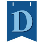 Bandiera LETTERA D in carta CELESTE - per la composizione di Festone personalizzato o composizione di NOME