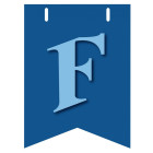 Bandiera LETTERA F in carta CELESTE - per la composizione di Festone personalizzato o composizione di NOME