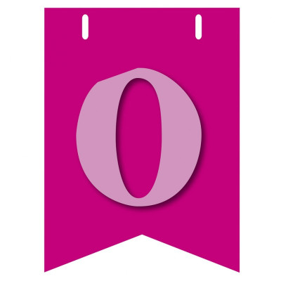Bandiera LETTERA O in carta ROSA - per la composizione di Festone personalizzato o composizione di NOME