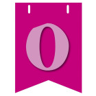 Bandiera LETTERA O in carta ROSA - per la composizione di Festone personalizzato o composizione di NOME