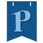 Bandiera LETTERA P in carta CELESTE - per la composizione di Festone personalizzato o composizione di NOME