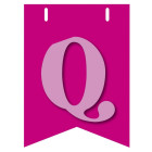 Bandiera LETTERA Q in carta ROSA - per la composizione di Festone personalizzato o composizione di NOME