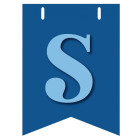 Bandiera LETTERA S in carta CELESTE - per la composizione di Festone personalizzato o composizione di NOME