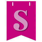 Bandiera LETTERA S in carta ROSA - per la composizione di Festone personalizzato o composizione di NOME