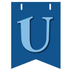 Bandiera LETTERA U in carta CELESTE - per la composizione di Festone personalizzato o composizione di NOME