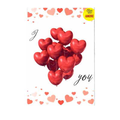 Biglietto augurale d'auguri AMORE innamorati I Love You - completo di busta