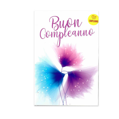 Biglietto auguri Compleanno con disegno floreale fiori Lei completo di busta