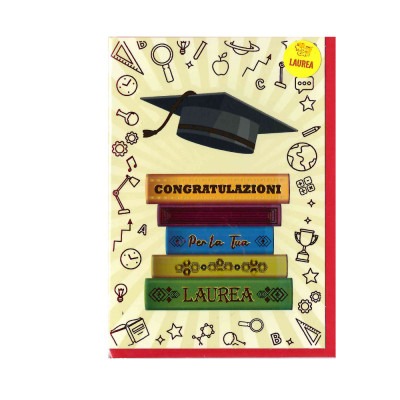 Biglietto d'auguri augurale CONGRATULAZIONE per la tua Laurea -laureato laureata